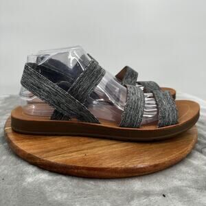 Call It Spring Shoes Womens Size 10 Gray Vegan Sandals Comfort Stretch Straps